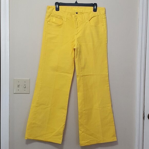 Ralph Lauren G25 Canary Yellow Straight Leg Jeans - Picture 3 of 10